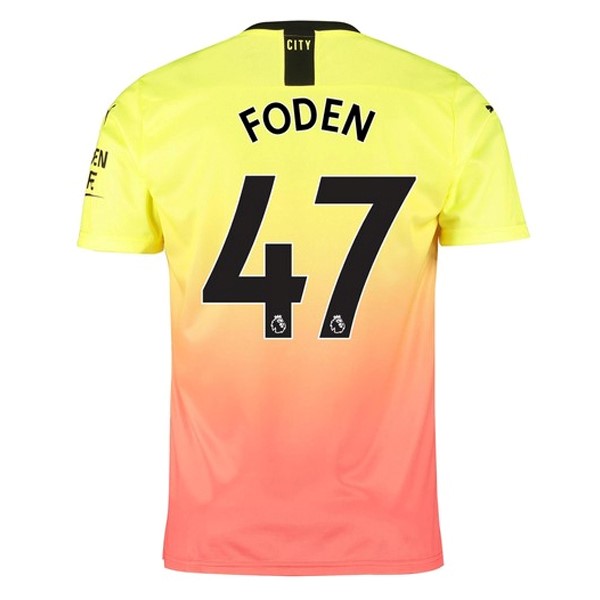 Trikot Manchester City NO.47 Foden Ausweich 2019-20 Orange Fussballtrikots Günstig